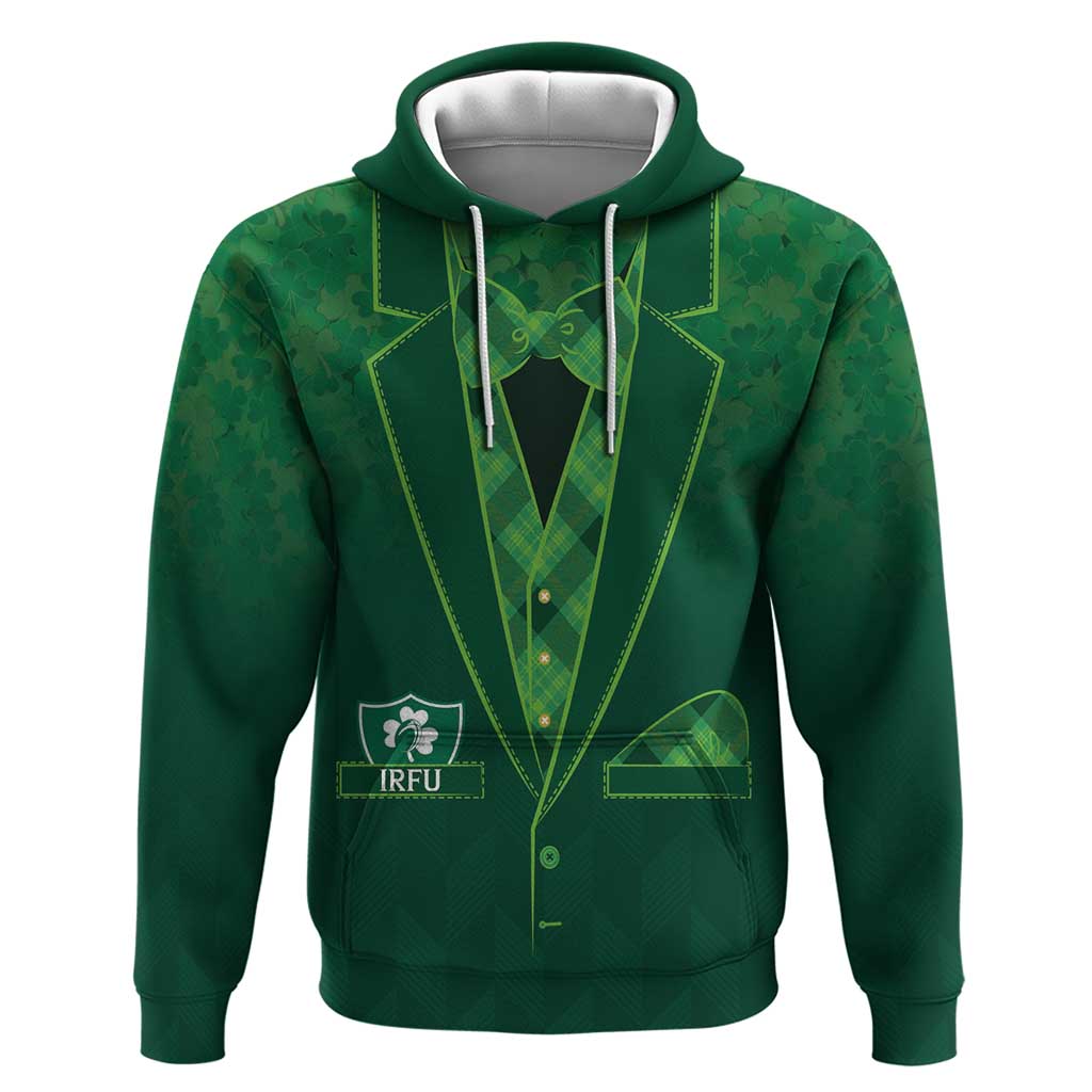 Custom Ireland Rugby Traditional Suit Costume Zip Hoodie Shamrock Sporty Style - Wonder Print Shop