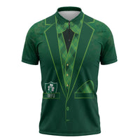 Custom Ireland Rugby Traditional Suit Costume Zipper Polo Shirt Shamrock Sporty Style - Wonder Print Shop