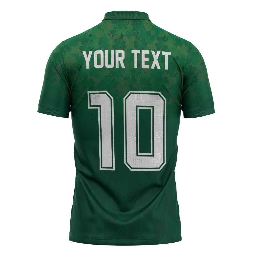 Custom Ireland Rugby Traditional Suit Costume Zipper Polo Shirt Shamrock Sporty Style - Wonder Print Shop