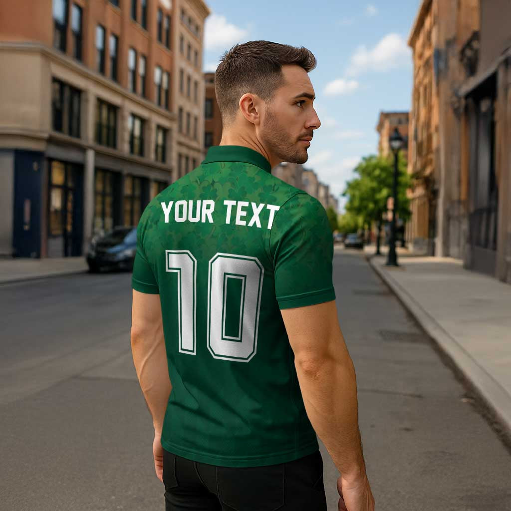 Custom Ireland Rugby Traditional Suit Costume Zipper Polo Shirt Shamrock Sporty Style - Wonder Print Shop