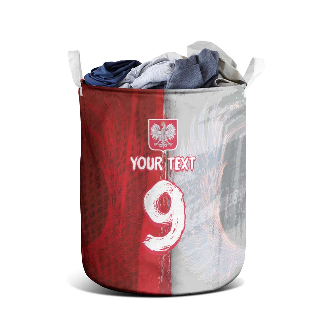 Custom Polish Football Laundry Basket Eagle Wings Grunge Sporty Half Style - Wonder Print Shop