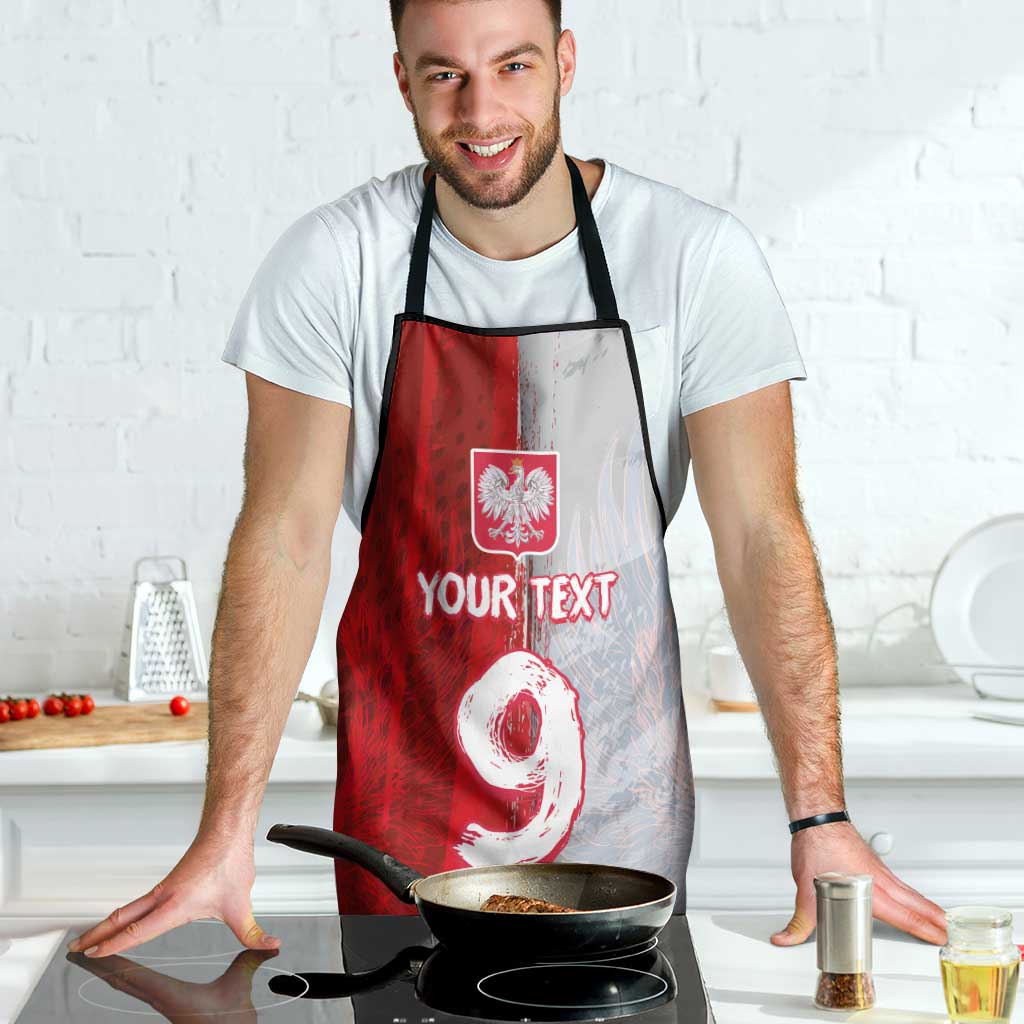 Custom Polish Football Apron Eagle Wings Grunge Sporty Half Style - Wonder Print Shop