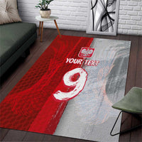 Custom Polish Football Area Rug Eagle Wings Grunge Sporty Half Style - Wonder Print Shop