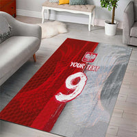 Custom Polish Football Area Rug Eagle Wings Grunge Sporty Half Style - Wonder Print Shop