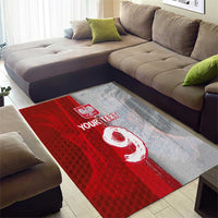 Custom Polish Football Area Rug Eagle Wings Grunge Sporty Half Style - Wonder Print Shop