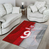 Custom Polish Football Area Rug Eagle Wings Grunge Sporty Half Style - Wonder Print Shop
