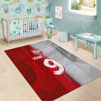 Custom Polish Football Area Rug Eagle Wings Grunge Sporty Half Style - Wonder Print Shop