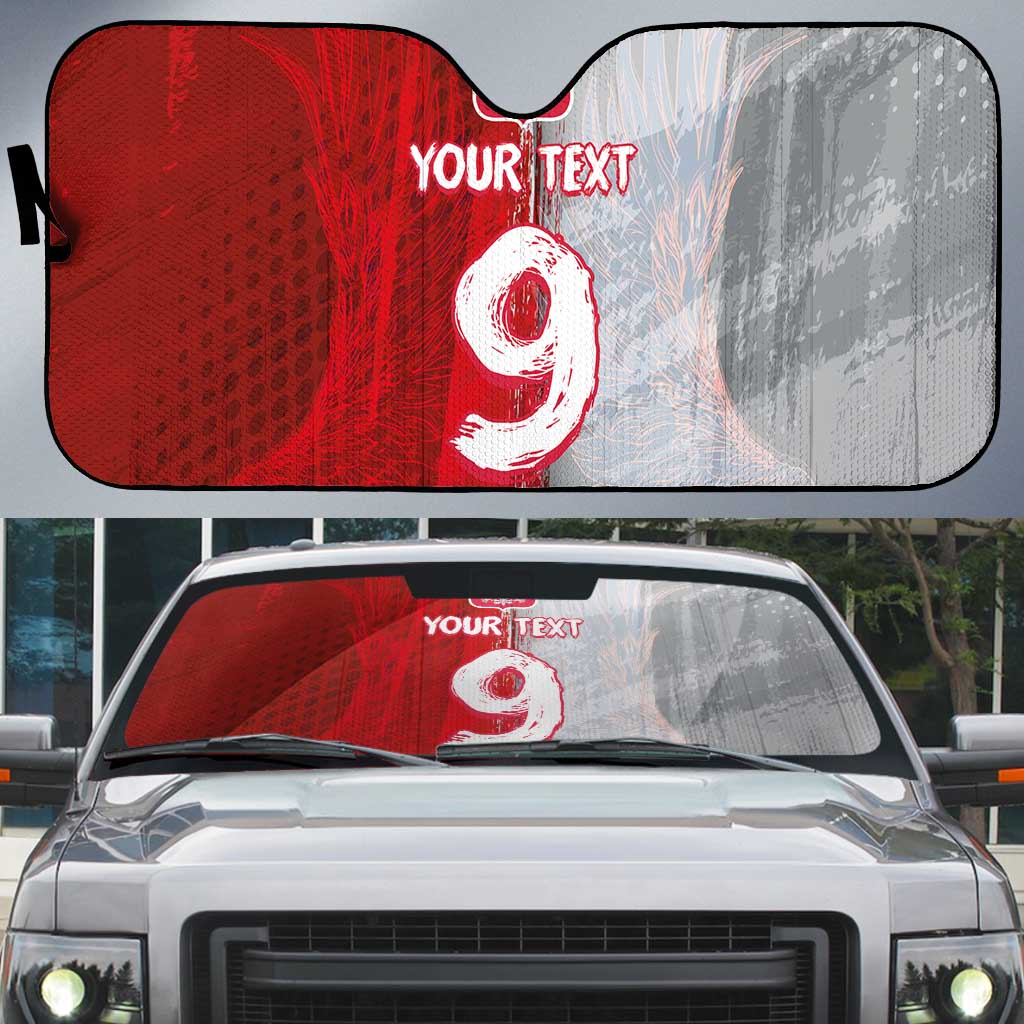 Custom Polish Football Auto Sun Shade Eagle Wings Grunge Sporty Half Style - Wonder Print Shop
