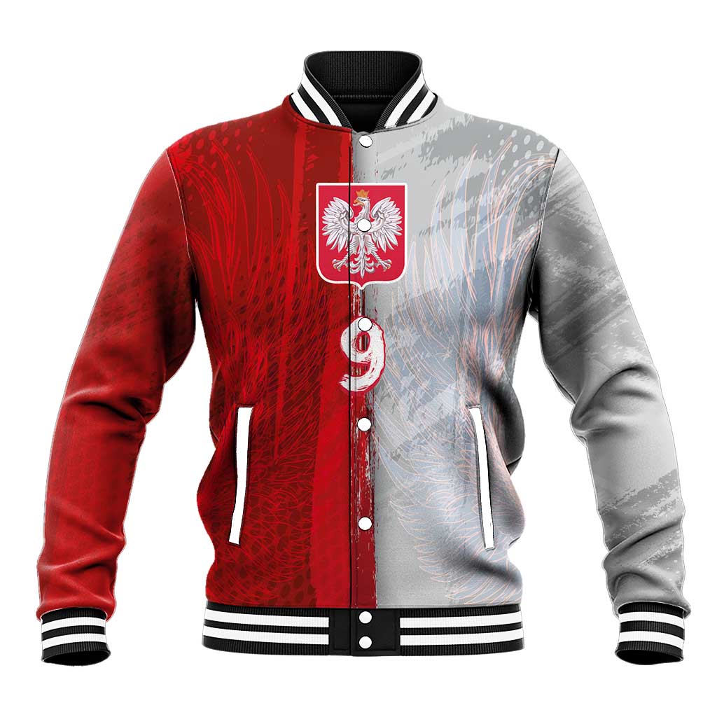 Custom Polish Football Baseball Jacket Eagle Wings Grunge Sporty Half Style - Wonder Print Shop