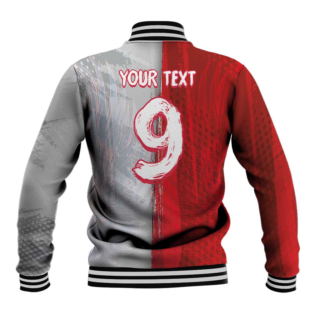Custom Polish Football Baseball Jacket Eagle Wings Grunge Sporty Half Style - Wonder Print Shop