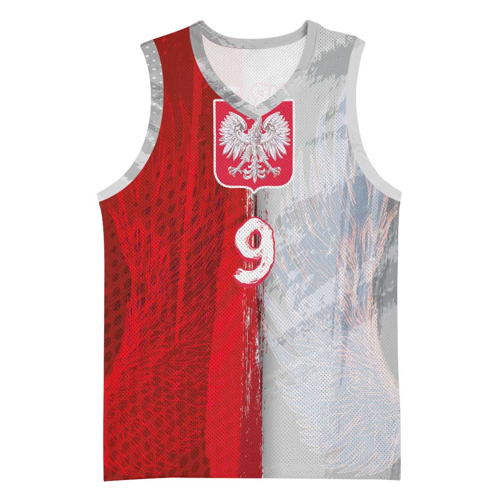 Custom Polish Football Basketball Jersey Eagle Wings Grunge Sporty Half Style - Wonder Print Shop