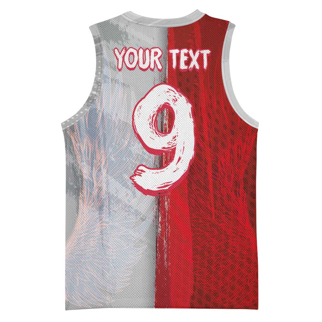 Custom Polish Football Basketball Jersey Eagle Wings Grunge Sporty Half Style - Wonder Print Shop