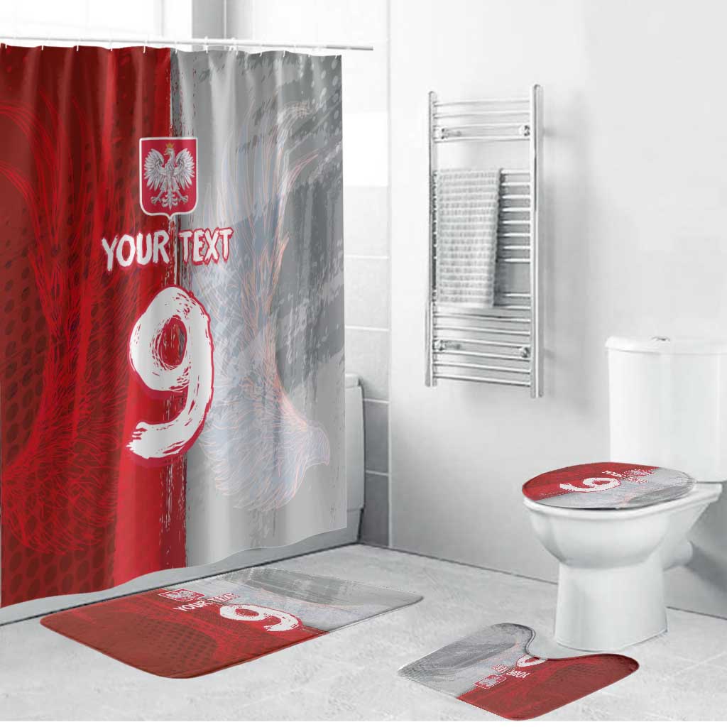 Custom Polish Football Bathroom Set Eagle Wings Grunge Sporty Half Style - Wonder Print Shop