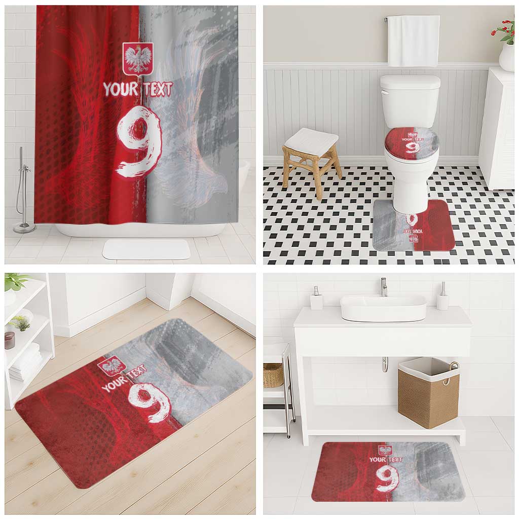 Custom Polish Football Bathroom Set Eagle Wings Grunge Sporty Half Style - Wonder Print Shop