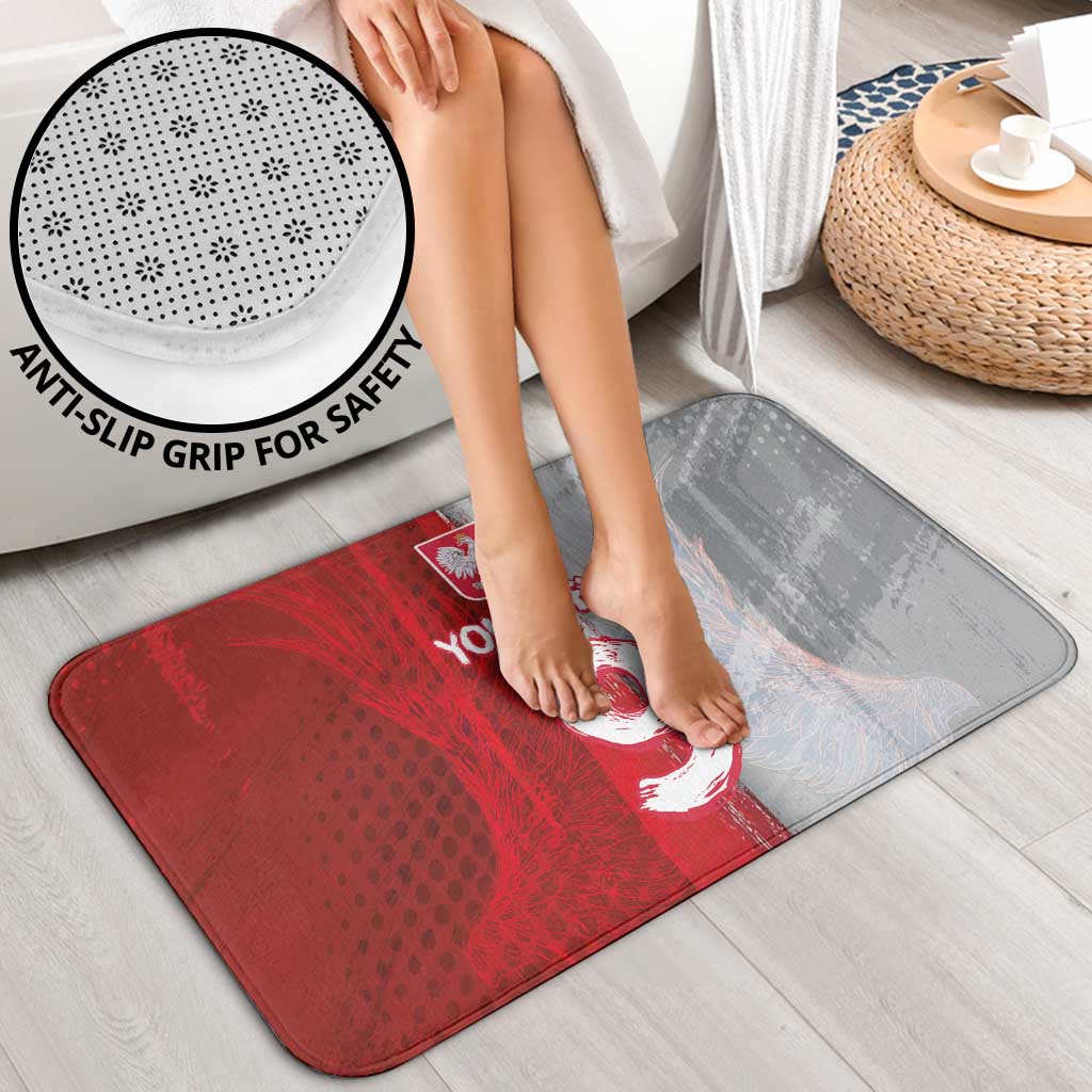 Custom Polish Football Bathroom Set Eagle Wings Grunge Sporty Half Style - Wonder Print Shop