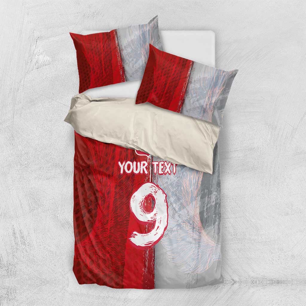 Custom Polish Football Bedding Set Eagle Wings Grunge Sporty Half Style - Wonder Print Shop