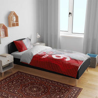 Custom Polish Football Bedding Set Eagle Wings Grunge Sporty Half Style - Wonder Print Shop