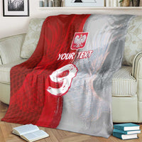Custom Polish Football Blanket Eagle Wings Grunge Sporty Half Style - Wonder Print Shop