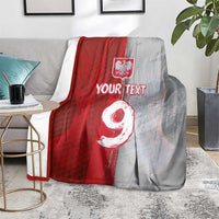 Custom Polish Football Blanket Eagle Wings Grunge Sporty Half Style - Wonder Print Shop