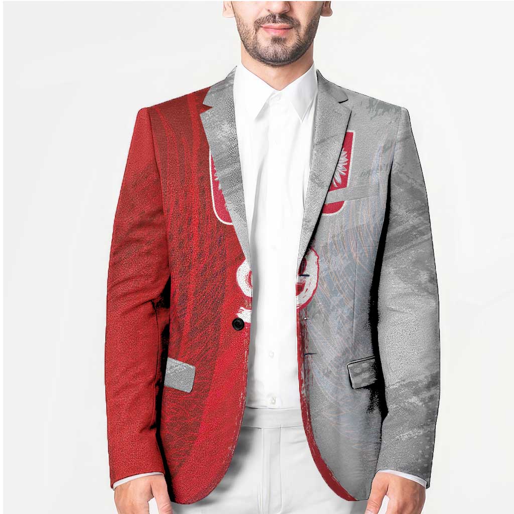 Custom Polish Football Blazer Eagle Wings Grunge Sporty Half Style - Wonder Print Shop