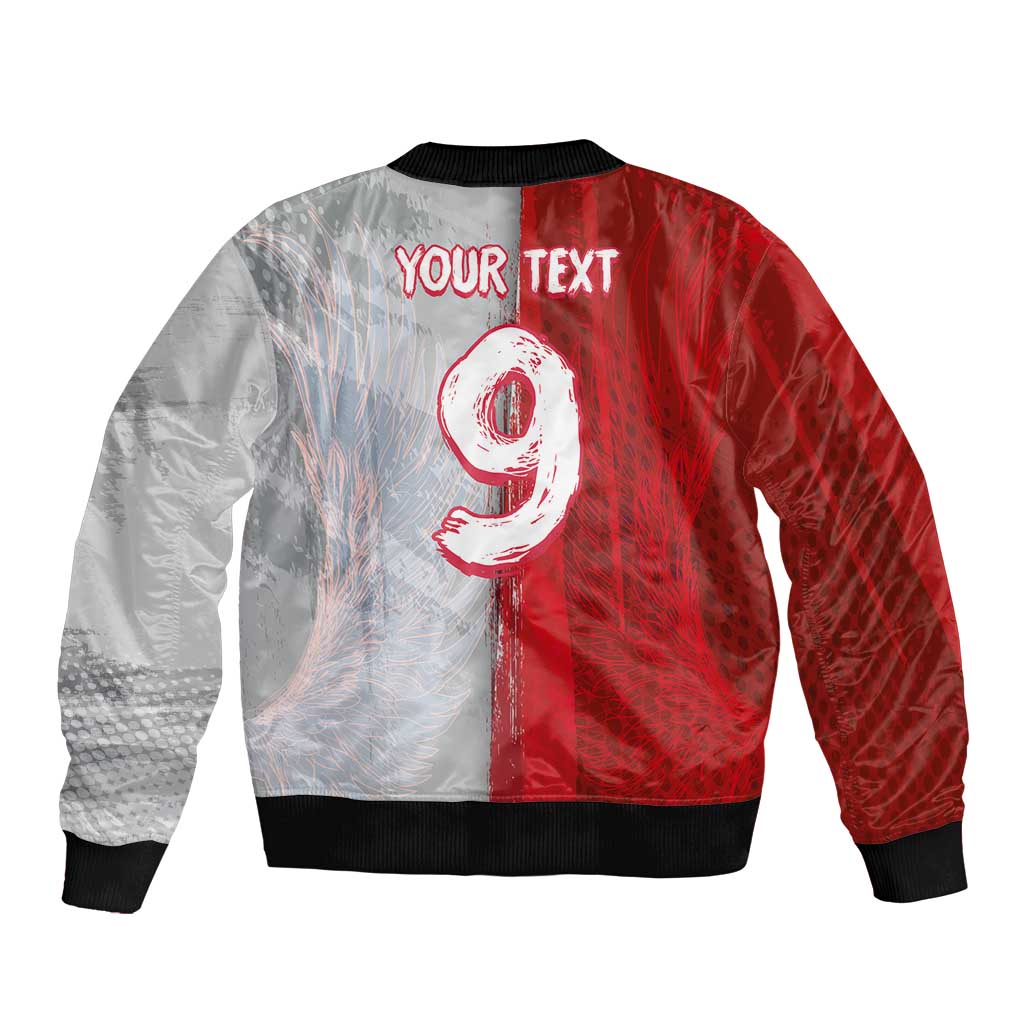 Custom Polish Football Bomber Jacket Eagle Wings Grunge Sporty Half Style - Wonder Print Shop