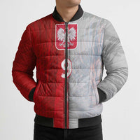 Custom Polish Football Bomber Puffer Jacket Eagle Wings Grunge Sporty Half Style - Wonder Print Shop