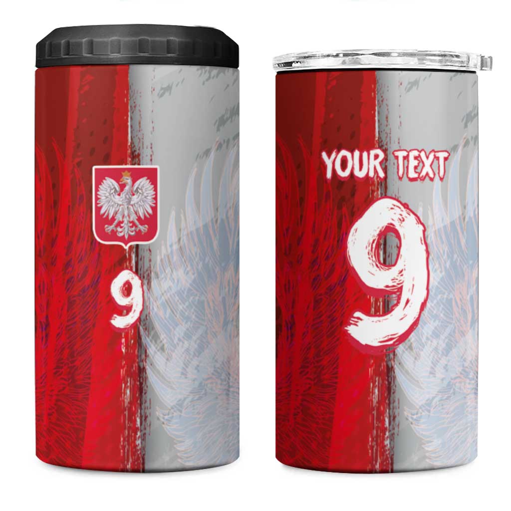 Custom Polish Football 4 in 1 Can Cooler Tumbler Eagle Wings Grunge Sporty Half Style - Wonder Print Shop