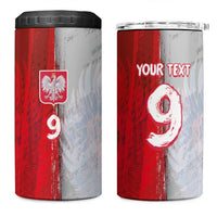 Custom Polish Football 4 in 1 Can Cooler Tumbler Eagle Wings Grunge Sporty Half Style - Wonder Print Shop