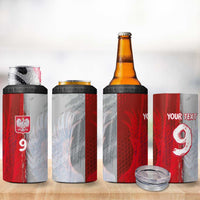 Custom Polish Football 4 in 1 Can Cooler Tumbler Eagle Wings Grunge Sporty Half Style - Wonder Print Shop