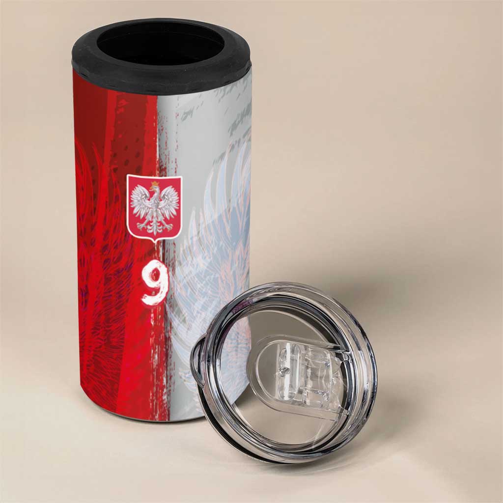 Custom Polish Football 4 in 1 Can Cooler Tumbler Eagle Wings Grunge Sporty Half Style - Wonder Print Shop