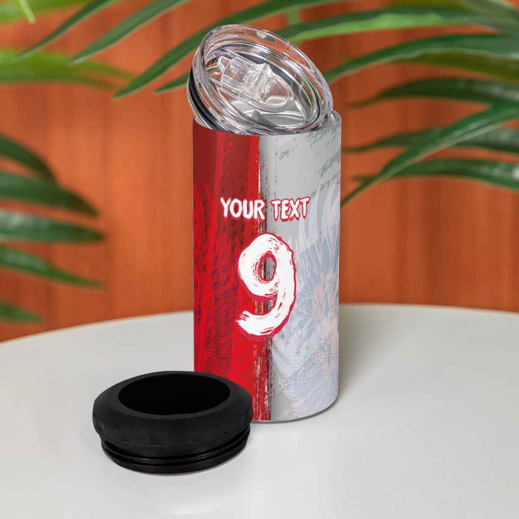 Custom Polish Football 4 in 1 Can Cooler Tumbler Eagle Wings Grunge Sporty Half Style - Wonder Print Shop