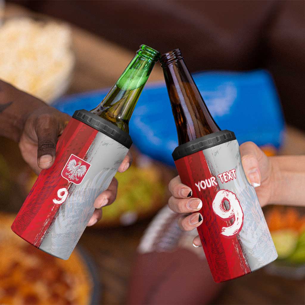 Custom Polish Football 4 in 1 Can Cooler Tumbler Eagle Wings Grunge Sporty Half Style - Wonder Print Shop