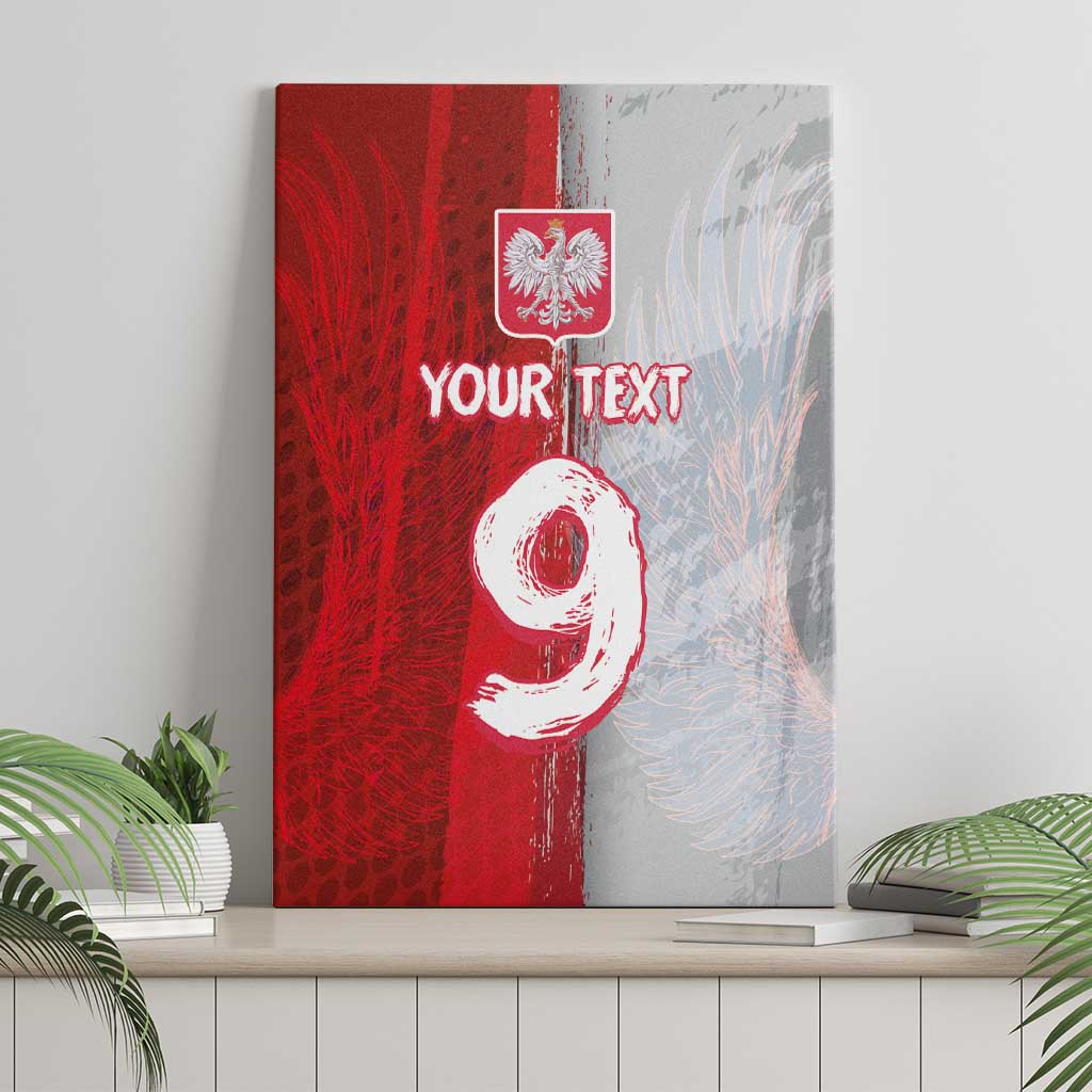 Custom Polish Football Canvas Wall Art Eagle Wings Grunge Sporty Half Style - Wonder Print Shop