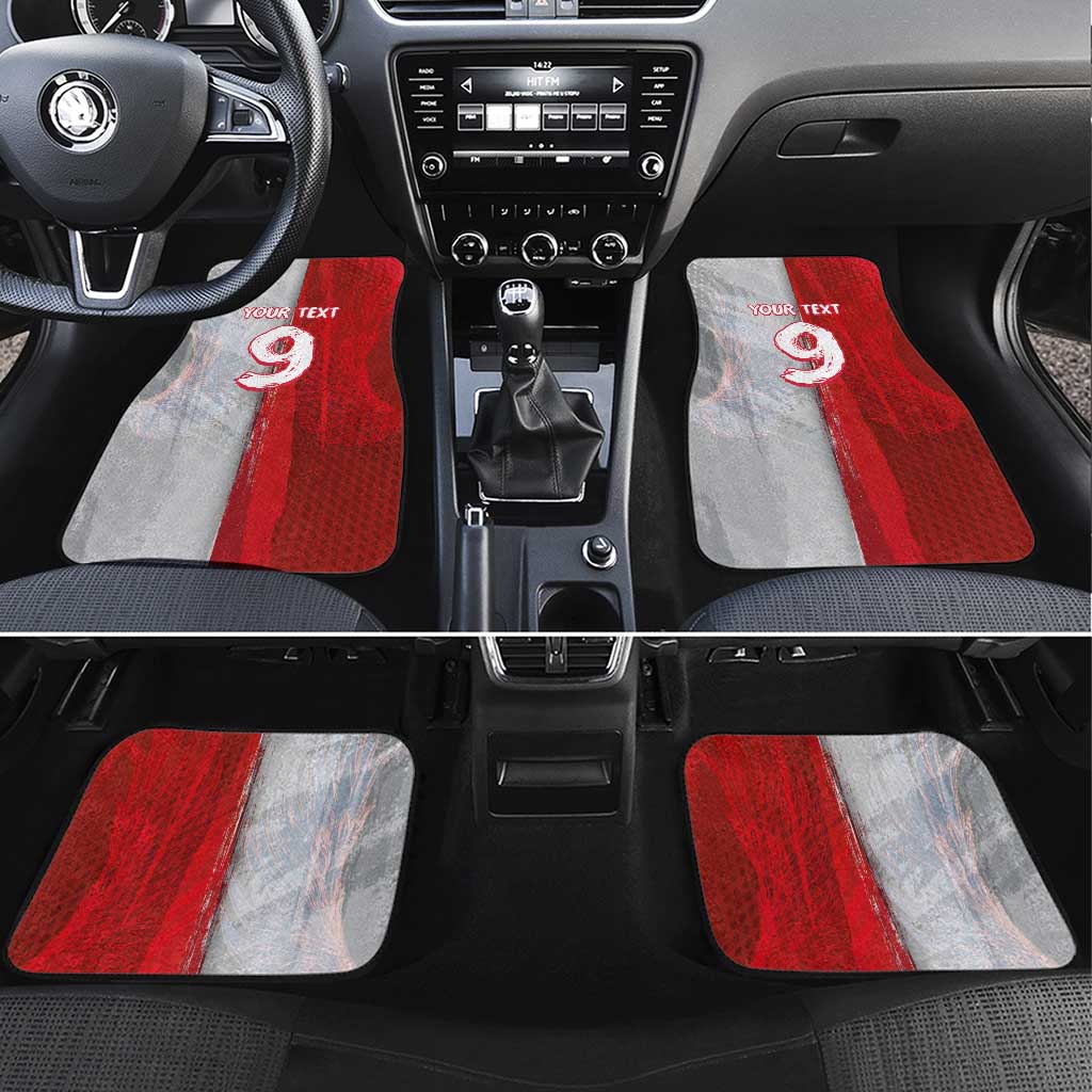 Custom Polish Football Car Mats Eagle Wings Grunge Sporty Half Style - Wonder Print Shop