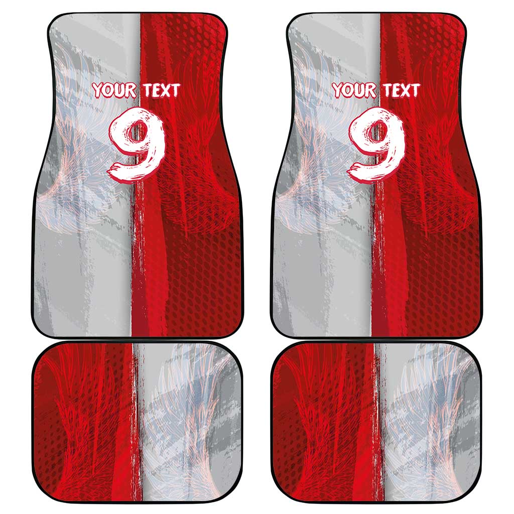 Custom Polish Football Car Mats Eagle Wings Grunge Sporty Half Style - Wonder Print Shop