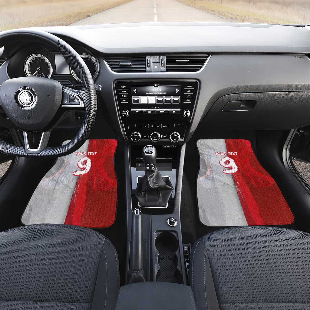 Custom Polish Football Car Mats Eagle Wings Grunge Sporty Half Style - Wonder Print Shop