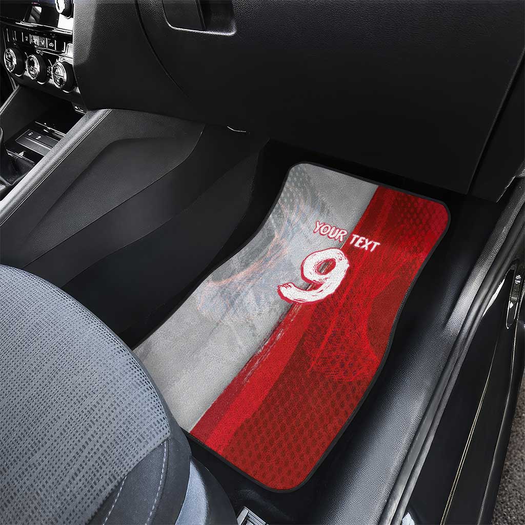 Custom Polish Football Car Mats Eagle Wings Grunge Sporty Half Style - Wonder Print Shop