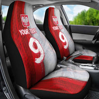 Custom Polish Football Car Seat Cover Eagle Wings Grunge Sporty Half Style - Wonder Print Shop