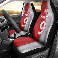 Custom Polish Football Car Seat Cover Eagle Wings Grunge Sporty Half Style - Wonder Print Shop