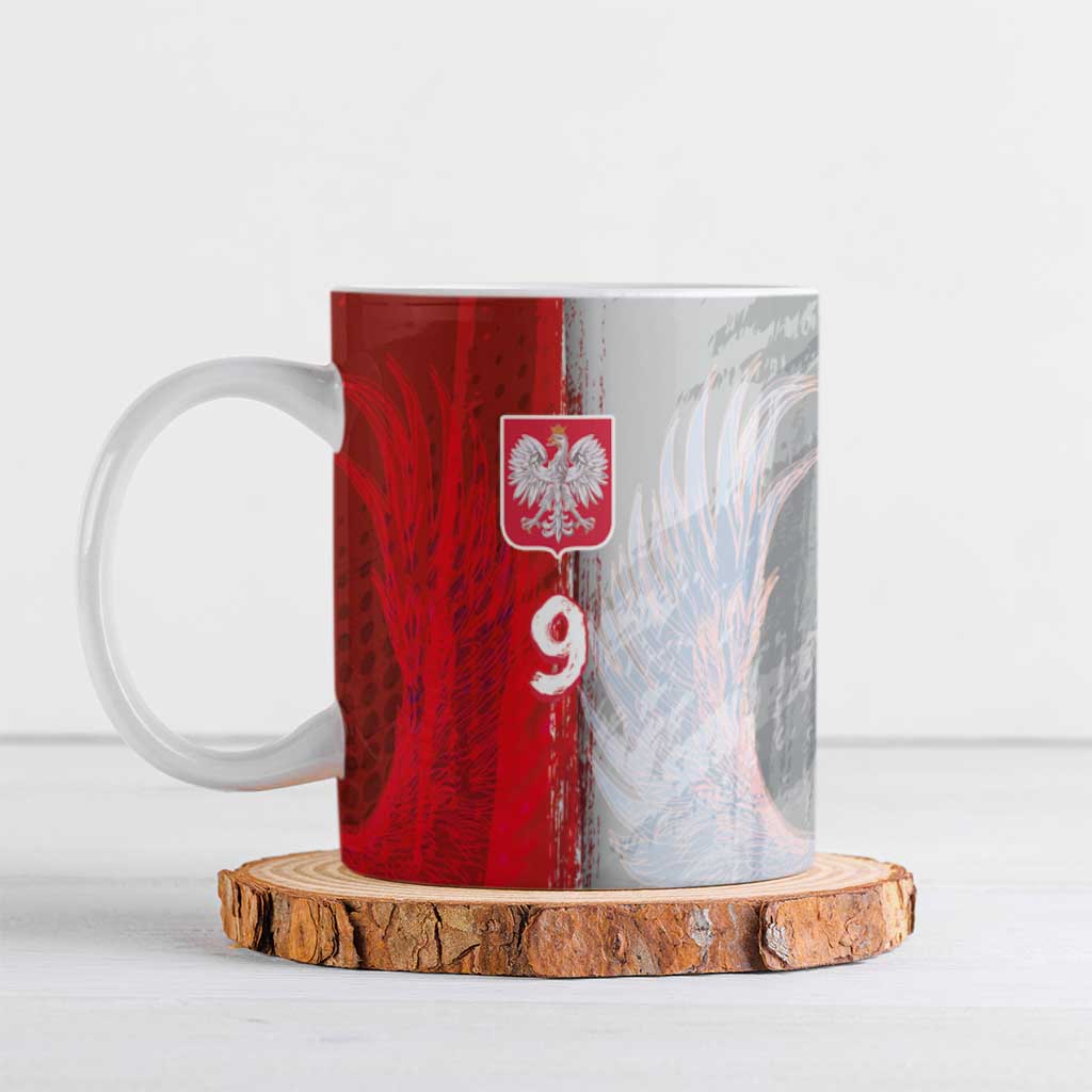 Custom Polish Football Ceramic Mug Eagle Wings Grunge Sporty Half Style - Wonder Print Shop