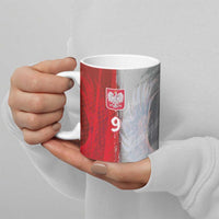 Custom Polish Football Ceramic Mug Eagle Wings Grunge Sporty Half Style - Wonder Print Shop