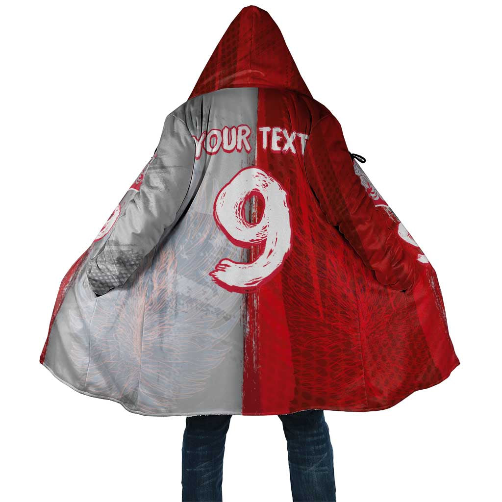 Custom Polish Football Cloak Eagle Wings Grunge Sporty Half Style - Wonder Print Shop