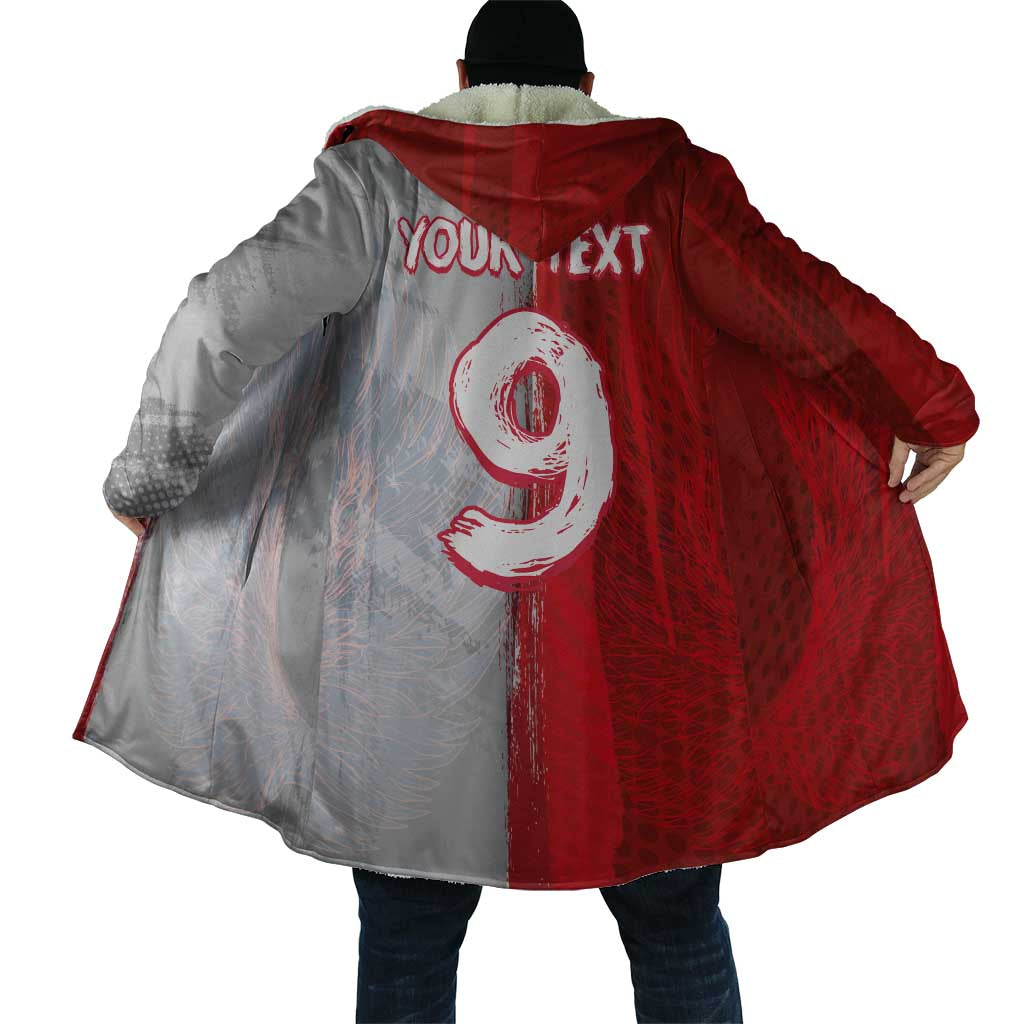 Custom Polish Football Cloak Eagle Wings Grunge Sporty Half Style - Wonder Print Shop