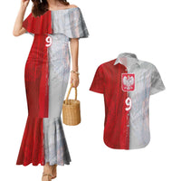 Custom Polish Football Couples Matching Mermaid Dress and Hawaiian Shirt Eagle Wings Grunge Sporty Half Style - Wonder Print Shop