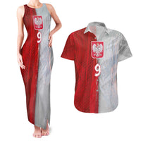Custom Polish Football Couples Matching Tank Maxi Dress and Hawaiian Shirt Eagle Wings Grunge Sporty Half Style - Wonder Print Shop