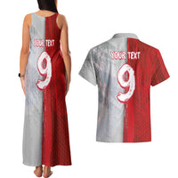 Custom Polish Football Couples Matching Tank Maxi Dress and Hawaiian Shirt Eagle Wings Grunge Sporty Half Style - Wonder Print Shop
