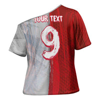 Custom Polish Football Cross Shoulder Shirt Eagle Wings Grunge Sporty Half Style - Wonder Print Shop
