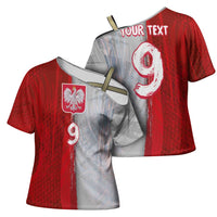 Custom Polish Football Cross Shoulder Shirt Eagle Wings Grunge Sporty Half Style - Wonder Print Shop