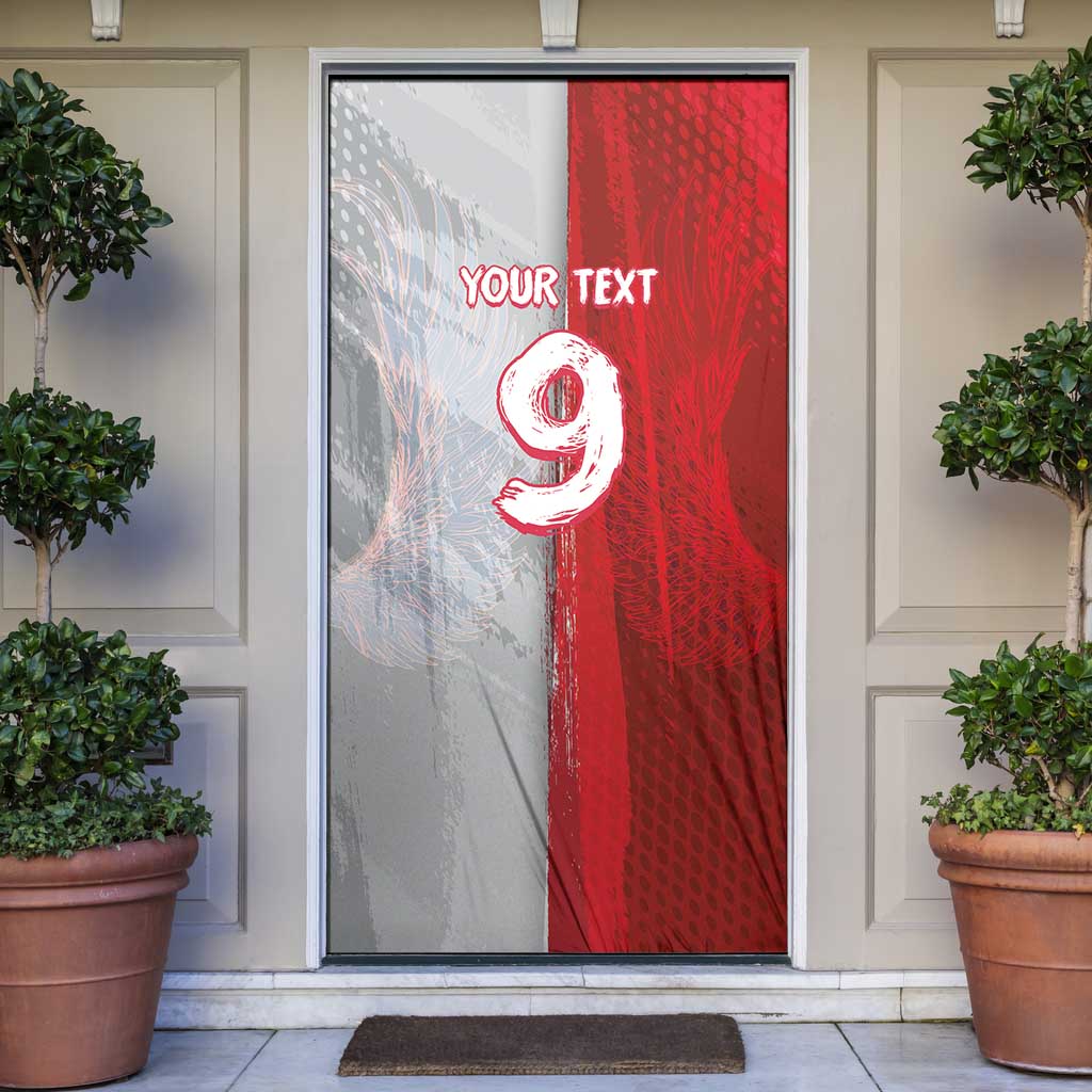 Custom Polish Football Door Cover Eagle Wings Grunge Sporty Half Style - Wonder Print Shop
