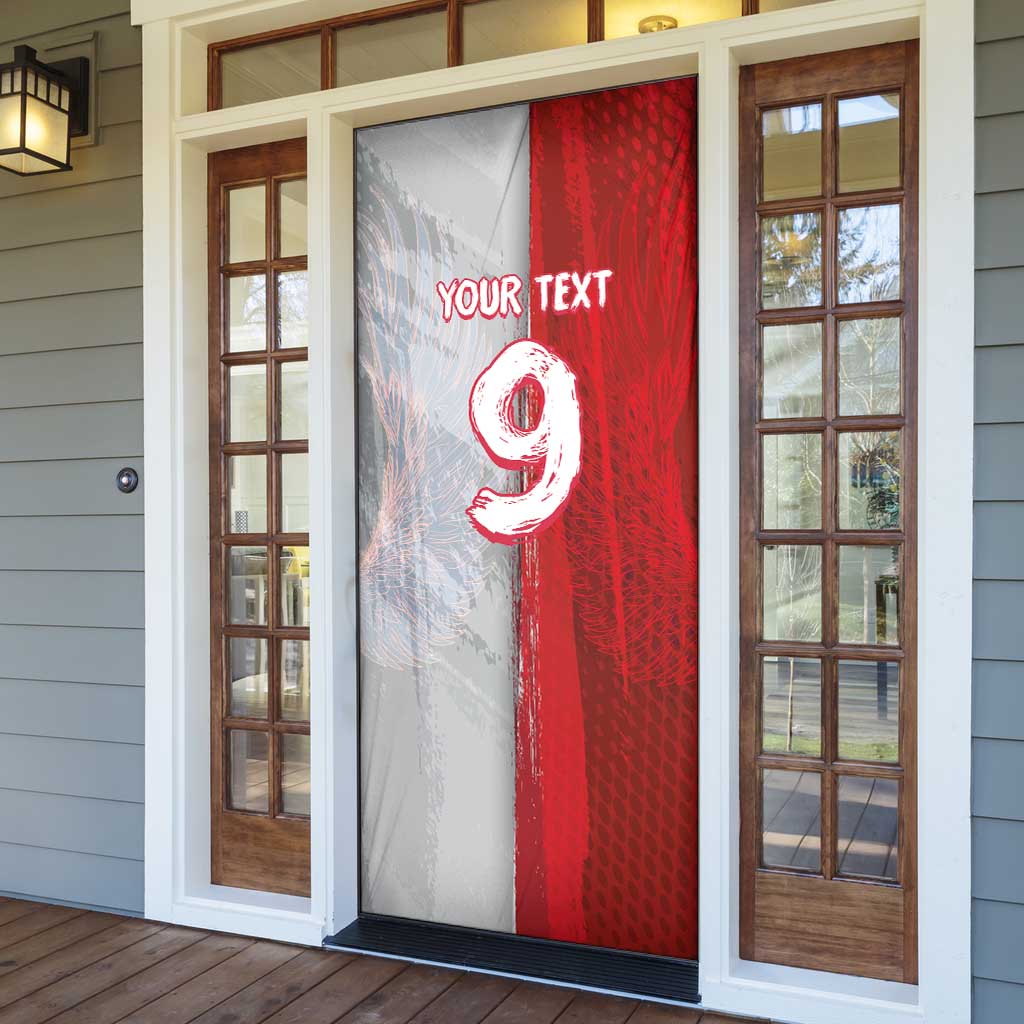 Custom Polish Football Door Cover Eagle Wings Grunge Sporty Half Style - Wonder Print Shop